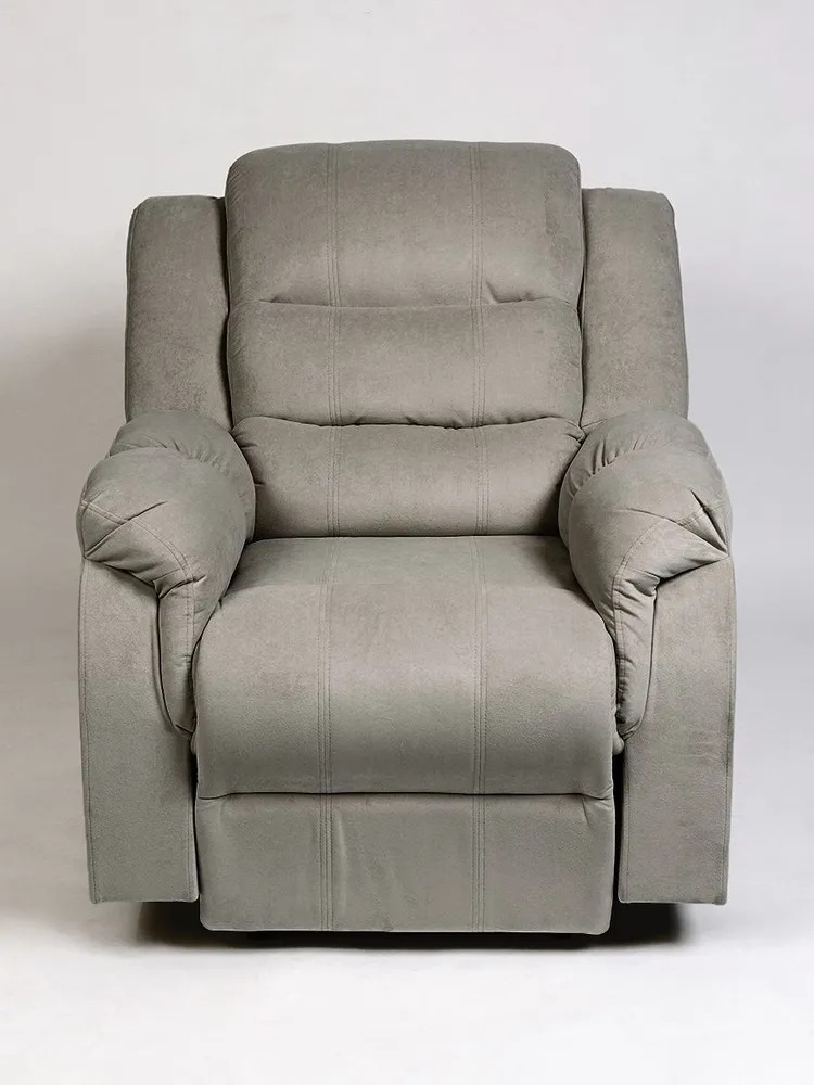 Кресло реклайнер велюр мехническое  Masscomplekt цвет серый