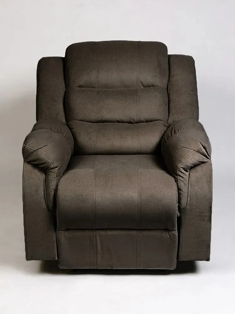 Кресло реклайнер велюр мехническое  Masscomplekt цвет коричневый